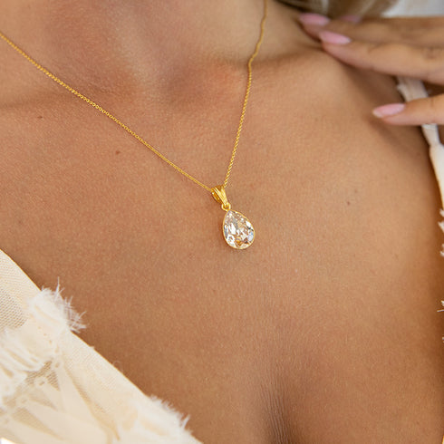 Silver set "Crystal Drop (Honey)" with Preciosa™ crystals